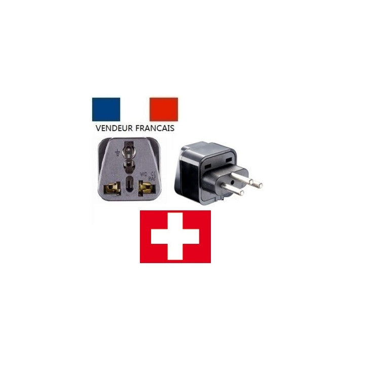 Adaptateur electrique secteur prise n suisse bresil liechtenstein wd-11a vers europe fiche voyage ECLATS DESTOCKAGE