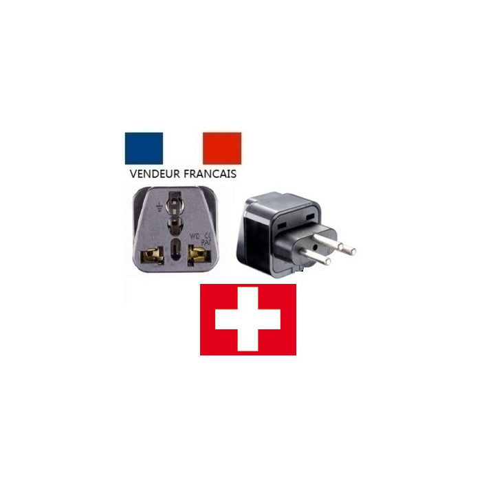 Adaptateur electrique secteur prise n suisse bresil liechtenstein wd-11a vers europe fiche voyage ECLATS DESTOCKAGE