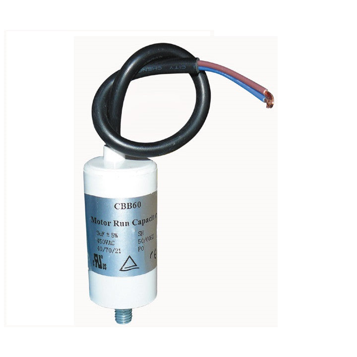 Condensateur demarrage 3mf 3 mf uf micro farad cbb60 400v 450v 500v condo a fils cable automatisme ECLATS DESTOCKAGE