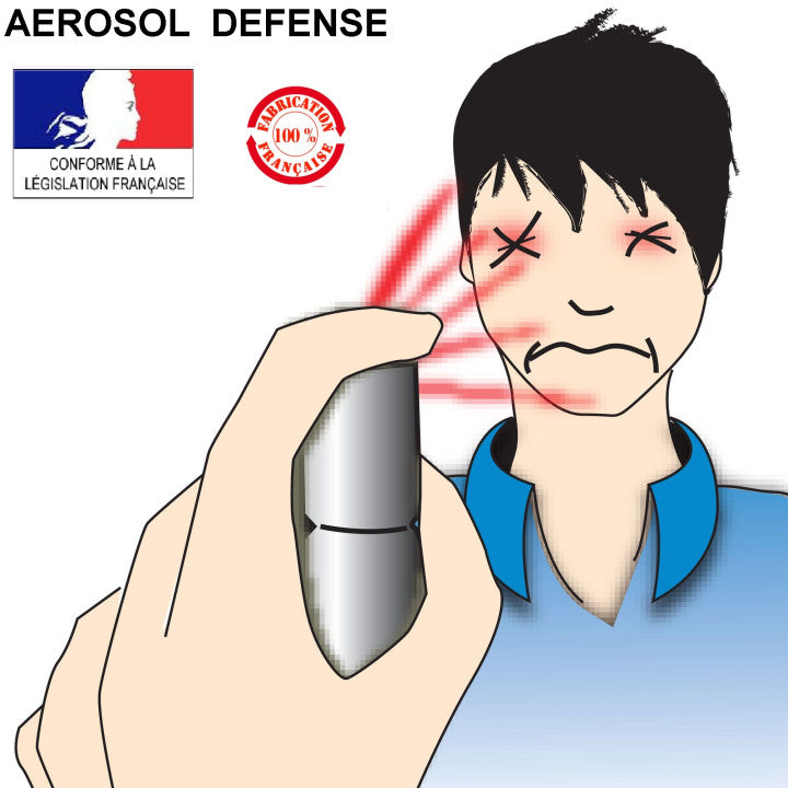 Aerosol gaz paralysant poivre 75ml repousse chien pepper spray police securite bombe lacrymogène ECLATS DESTOCKAGE