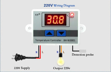W3001 Contrôleur de température à 3 chiffres à LED pour thermostat Arduino Thermometre 220v relais 10a avec sonde NTC ECLATS DESTOCKAGE