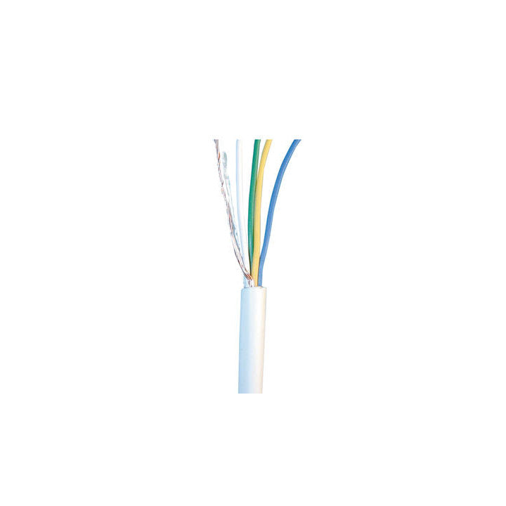 Cable 4x0.22 souple blinde blanc ø4mm (1m) fil 4x0,22 avec ecran cablage alarme telephone ECLATS DESTOCKAGE