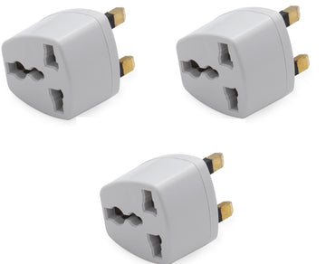 3 adaptateurs voyage secteur gb uk prise electrique europeenne vers fiche anglaise grande bretagne - ECLATS DESTOCKAGE