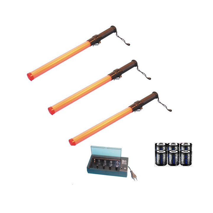 Baton lumineux GM torche rechargeable rouge signalisation police route circulation voiture avion ECLATS DESTOCKAGE