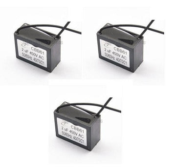 3 X Condensateur cbb61 2uf 450v 2mf 2 uf mf micro farad 50/60hz condo demarrage moteur - ECLATS DESTOCKAGE