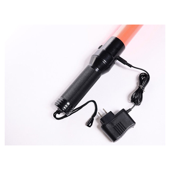 Baton lumineux GM torche rechargeable rouge signalisation police route circulation voiture avion ECLATS DESTOCKAGE