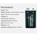 Batterie Accu rechargeable 450mah 7.2v 6.9v 7v 7.1v 6f22 Li-ion mn1604 a1604 4022 ECLATS DESTOCKAGE