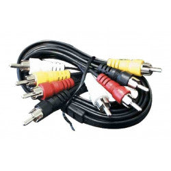 Cordon audio video 1,2m 4 rca mâle vers 4 rca mâle cable camera surveillance securite avw080 ECLATS DESTOCKAGE