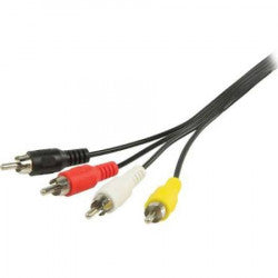 Cordon audio video 1,2m 4 rca mâle vers 4 rca mâle cable camera surveillance securite avw080 ECLATS DESTOCKAGE