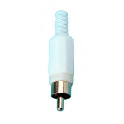 Fiche rca mâle blanche (1 pièce) pour camera video surveillance ECLATS DESTOCKAGE