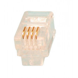 Fiche modulaire mâle a sertir rj09 4p2c 4p/4c rj10 telephone (1 pièce) telephonie plug 4p4c ECLATS DESTOCKAGE