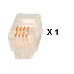 Fiche modulaire mâle a sertir rj09 4p2c 4p/4c rj10 telephone (1 pièce) telephonie plug 4p4c ECLATS DESTOCKAGE