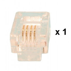 Fiche modulaire mâle a sertir rj11 6p/4c telephonie (1 pièce) jack 6p4c ta116p4c telephone 6p4c - ECLATS DESTOCKAGE