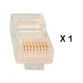 1 fiche modulaire rj45 plug cristal 8p/8c reseau prise telephonique telephonie 8p8c cat5 cat5e - ECLATS DESTOCKAGE