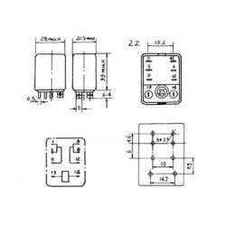 Relais puissance 24v cc 10a 8 pin 220v 240v vr10hd242c 24vcc 230vca 2 x repos travail 2FORMC JQX13F/CC2 - ECLATS DESTOCKAGE