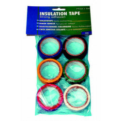 Ruban isolation electricité (lot de 6 rouleaux scotch couleur adhesif 5m) pour isoler t5s ECLATS DESTOCKAGE