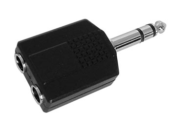 4 Adaptateur avec fiche jack 6.35mm ac 015 stereo mâle et fiche jack 6.35mm x2 femelle caa34 ECLATS DESTOCKAGE