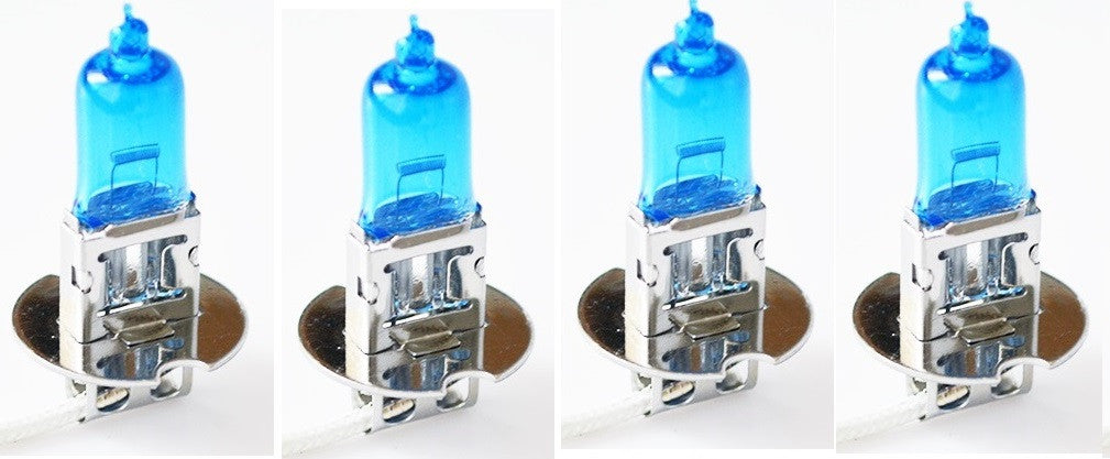 4 Ampoule 12v 55w H3 vision pk22s lampe eclairage lumiere bleu Quartz Verre phare ECLATS DESTOCKAGE