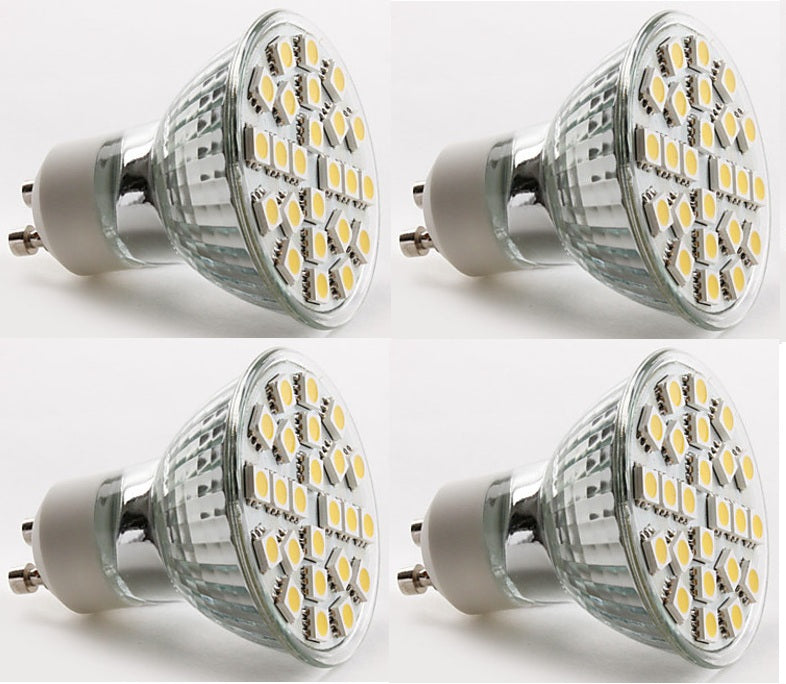 4 ampoule gu10 24 led 5w 220v 240v smd 5050 spot blanc chaud 3w 4w 6w basse conso eclairage lumiere ECLATS DESTOCKAGE