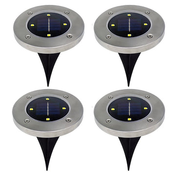 4 Ampoule solaire enterrée 4 led Projecteur de jardin chemin Réverbère patio parc terrasse balcon - ECLATS DESTOCKAGE