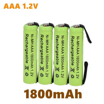 4 Batterie rechargeable AAA 1.2V 1800mAh Ni-imh languettes soudage pour rasoir brosse dent electrique ECLATS DESTOCKAGE