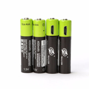 4 batterie rechargeable lithium polymere 400mAh pile 1.5v aaa lr03 Znter micro usb li-polymer - ECLATS DESTOCKAGE
