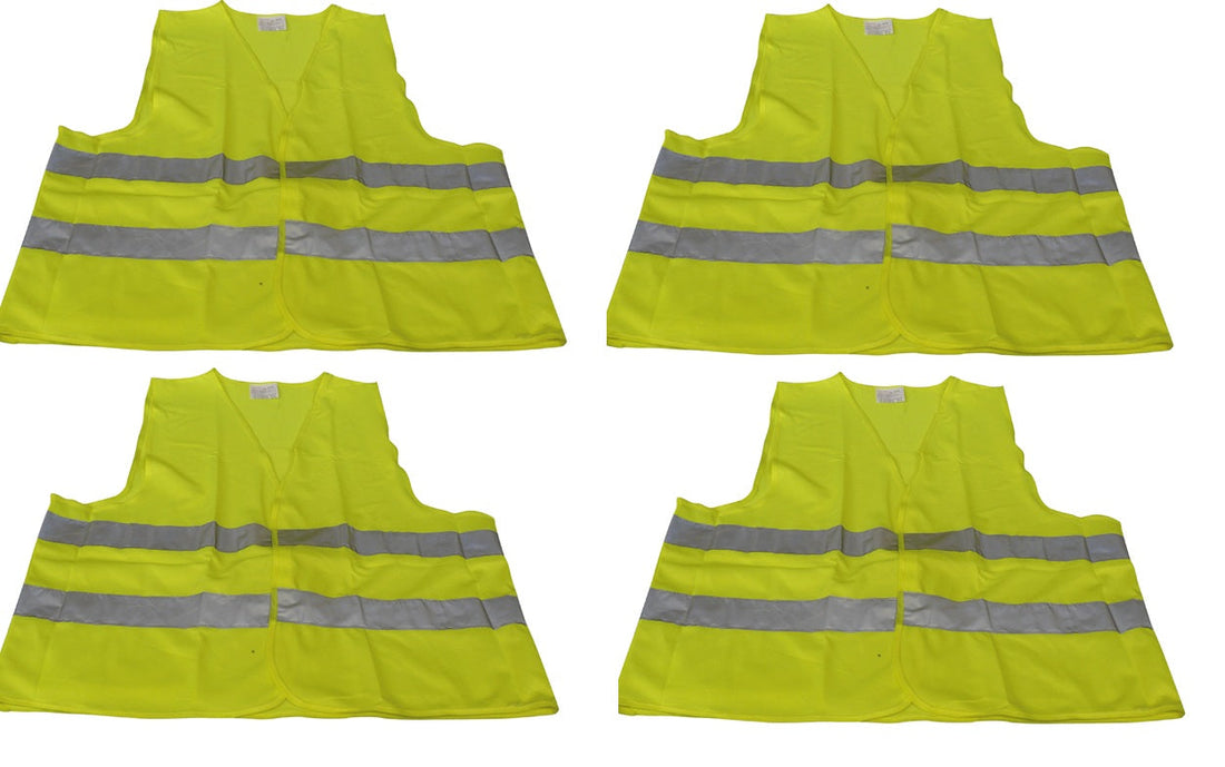 4 gilet signalisation routiere jaune securite reflechissant auto taille xl en 471 class 2 ECLATS DESTOCKAGE