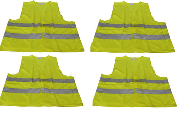 4 gilet signalisation routiere jaune securite reflechissant auto taille xl en 471 class 2 ECLATS DESTOCKAGE