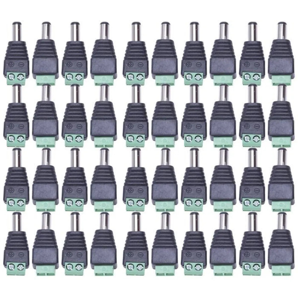 40 pcs Fiche adaptateur cc 5.5 x 2.1mm male vers connexion a vis cd022 ECLATS DESTOCKAGE