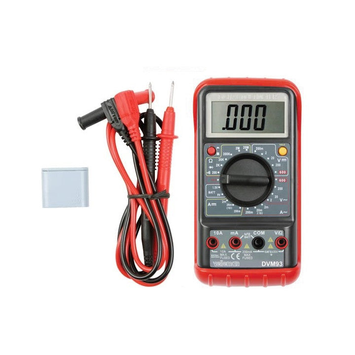 Multimetre numerique lcd 3 1 2 24 gammes 10a test diode transistor continuite dvm93 courant tension ECLATS DESTOCKAGE