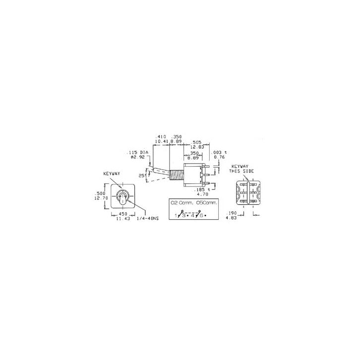 Interrupteur inverseur vertical dpdt on (on) a levier 8011lc rouge bleu ECLATS DESTOCKAGE