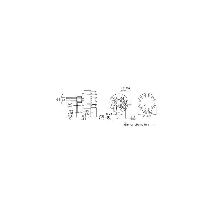 Commutateur rotatif 3 circuits 4 positions cosses a souder interrupteur 8404 3 ECLATS DESTOCKAGE