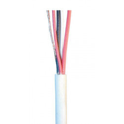 Cable souple blinde blanc 2x0.22 2x0.5 ø4mm (le mètre) fil 2x0,22 2x0,50 cablage alarme telephone - ECLATS DESTOCKAGE