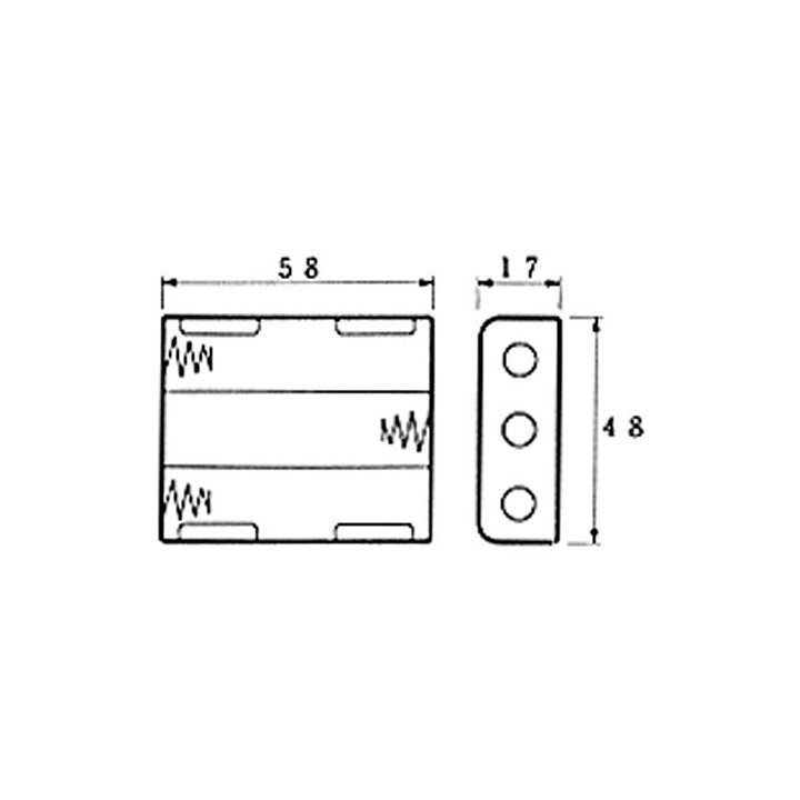 Coupleur de piles pour 3 x r6 couplage batteries lr6 lr06 bh331a velleman ECLATS DESTOCKAGE