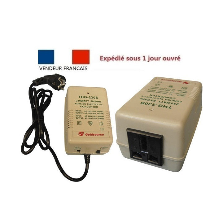 Convertisseur changeur tension 220/110v 200w crête 250w 220v 110v 230v 115v 240v 120v 110 ECLATS DESTOCKAGE