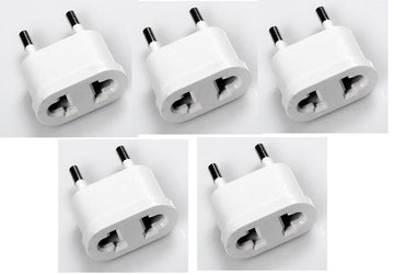 5 Adaptateur blanc prise electrique secteur voyage us vers fiche euro chine japon canada - ECLATS DESTOCKAGE