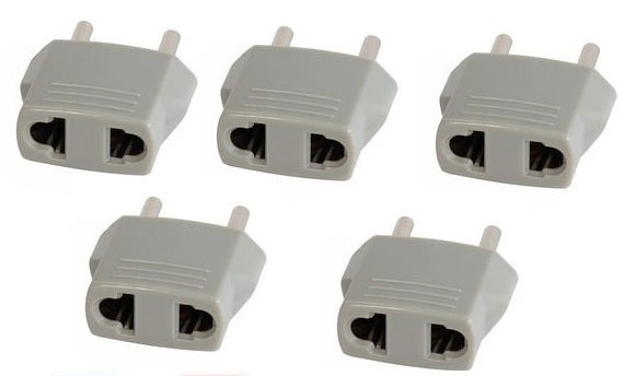 5 Adaptateur gris voyage prise electrique secteur us vers fiche euro chine japon canada - ECLATS DESTOCKAGE