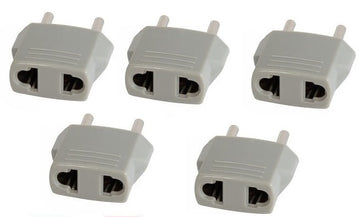 5 Adaptateur gris voyage prise electrique secteur us vers fiche euro chine japon canada - ECLATS DESTOCKAGE