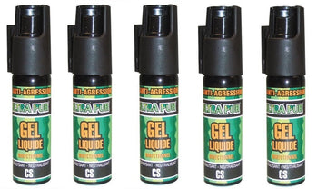5 aerosol de defense gel paralysant spray police securite bombe gelpm lacrymogène arme ECLATS DESTOCKAGE