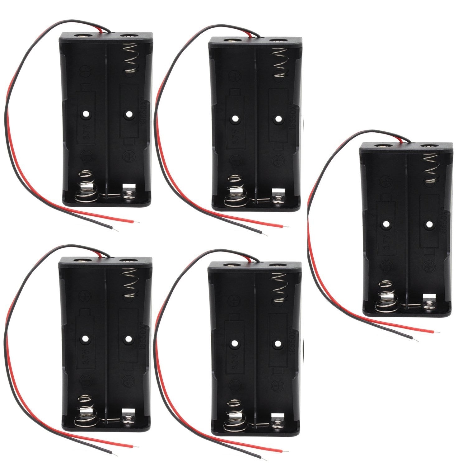 5 Boitier Bloc Coupleur Support de 2 Batterie Pile rechargeable 18650 3.7v ECLATS DESTOCKAGE