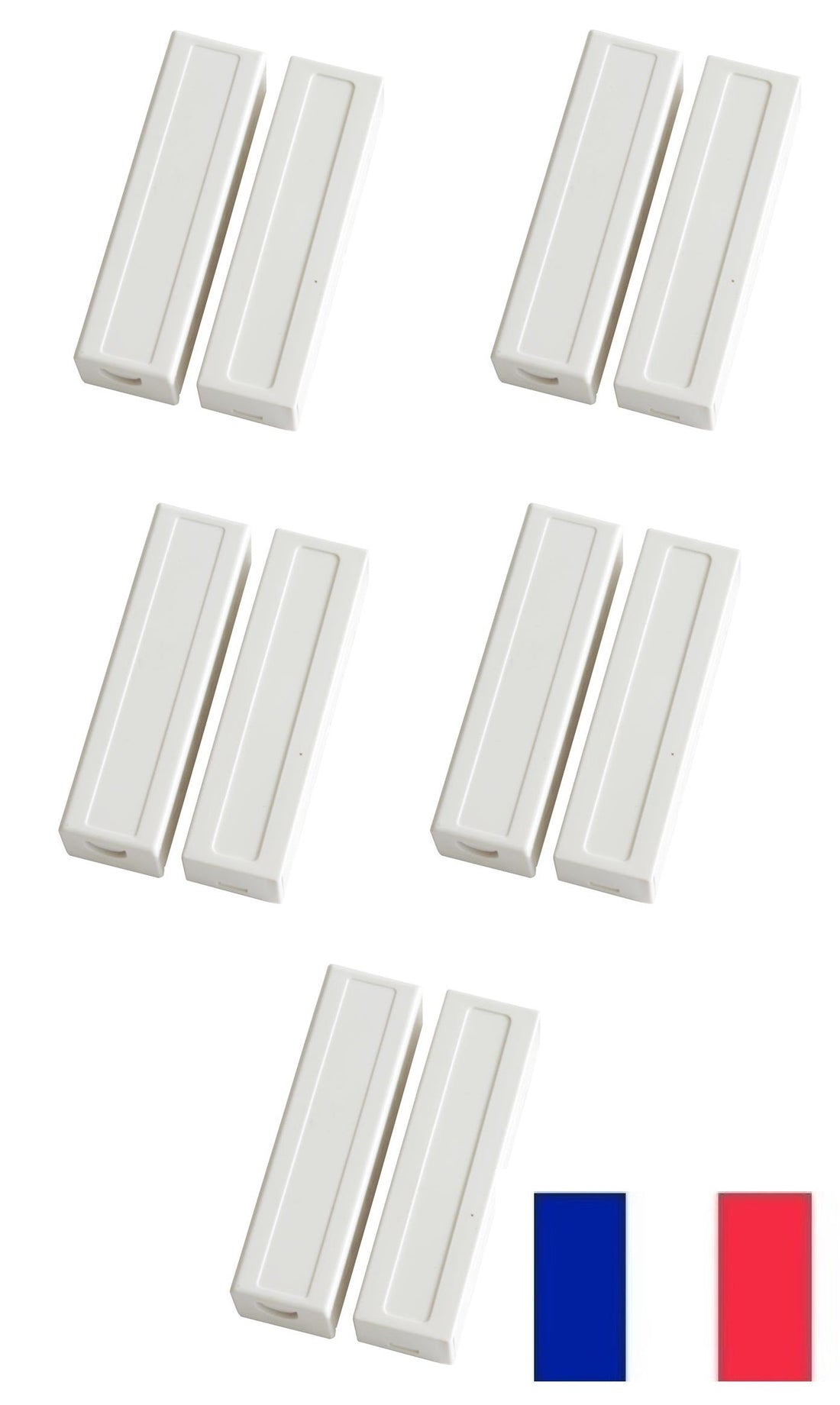 5 capteurs detecteur ouverture magnetique contacteur alarme contact no saillie creme bs-2033a blanc ECLATS DESTOCKAGE