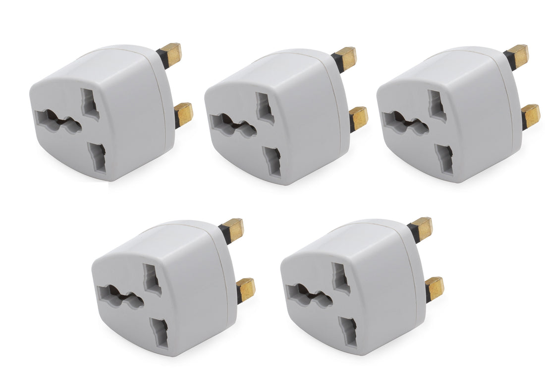 5 pcs adaptateur universel de voyage angleterre us/eu/japan/ vers uk 3 broches convertisseur - ECLATS DESTOCKAGE