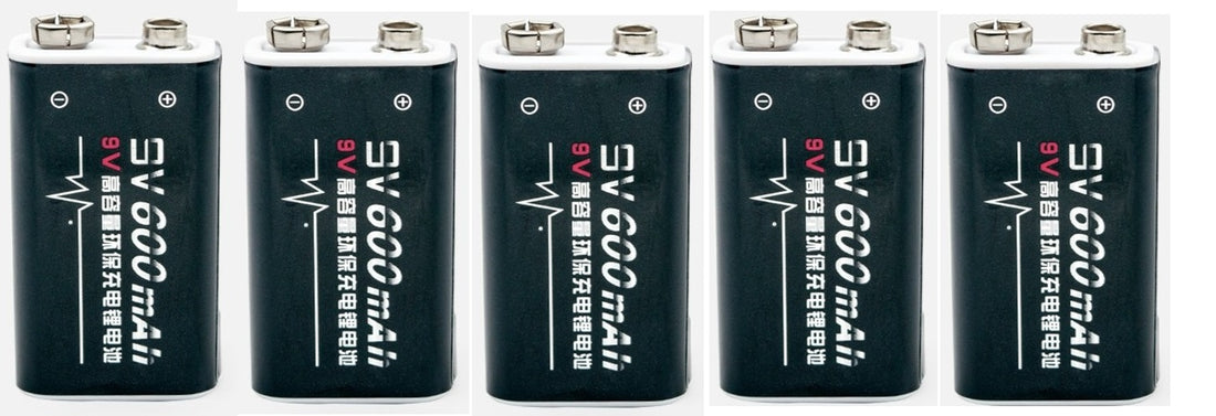 5 Piles accus rechargeables 450mah 7.2v 6.9v 7v 7.1v 6LR61 6F22 EBL Li-ion - ECLATS DESTOCKAGE