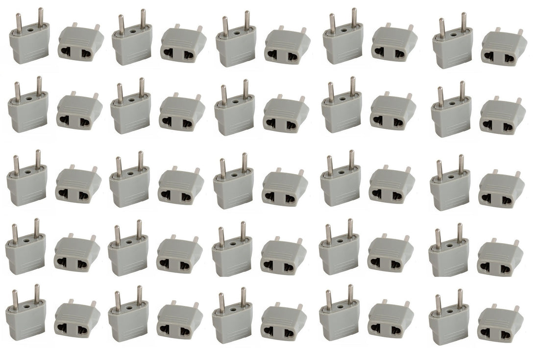 50 Adaptateur gris voyage prise electrique secteur us vers fiche euro chine japon canada - ECLATS DESTOCKAGE