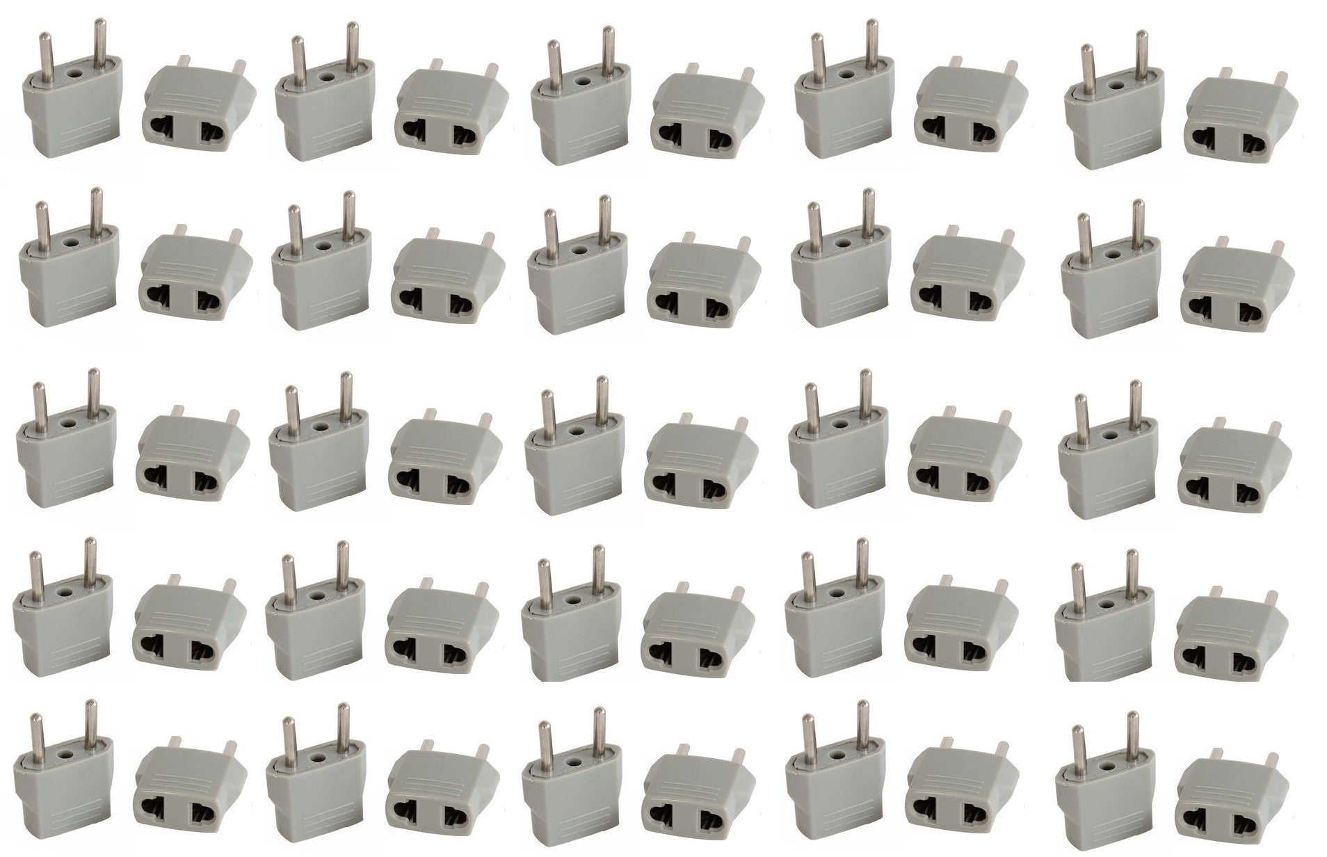 50 Adaptateur gris voyage prise electrique secteur us vers fiche euro chine japon canada - ECLATS DESTOCKAGE