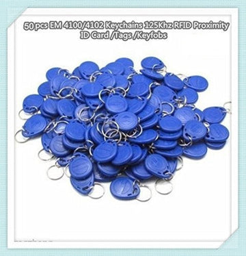50 pcs tag cle badge clef em4305 em4100 em4102 RFID 125KHz enregistrable bleu pour controle acces ECLATS DESTOCKAGE