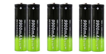 6 batteries rechargeable 18650 3.7v 9000mah 9a KingWei li-ion pour lampe torche q5 - ECLATS DESTOCKAGE