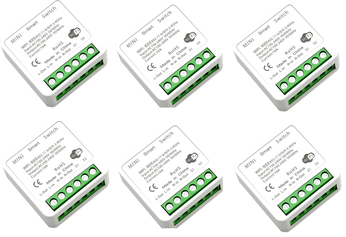 6 Commutateur WiFi 2 ch 16a 220v bricolage pour maison intelligente contrôle bidirectionnel smart life ECLATS DESTOCKAGE