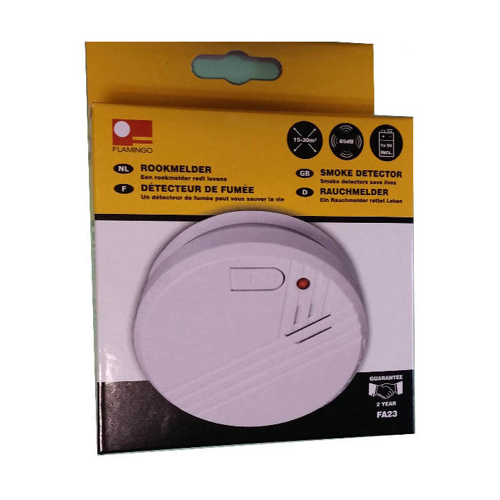 Détecteur de fumée en 14604 fa23 Flamingo alarme incendie autonome 9v buzzer - ECLATS DESTOCKAGE