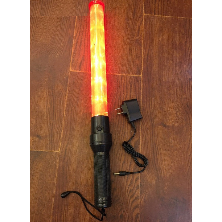 Baton lumineux GM torche rechargeable rouge signalisation police route circulation voiture avion ECLATS DESTOCKAGE